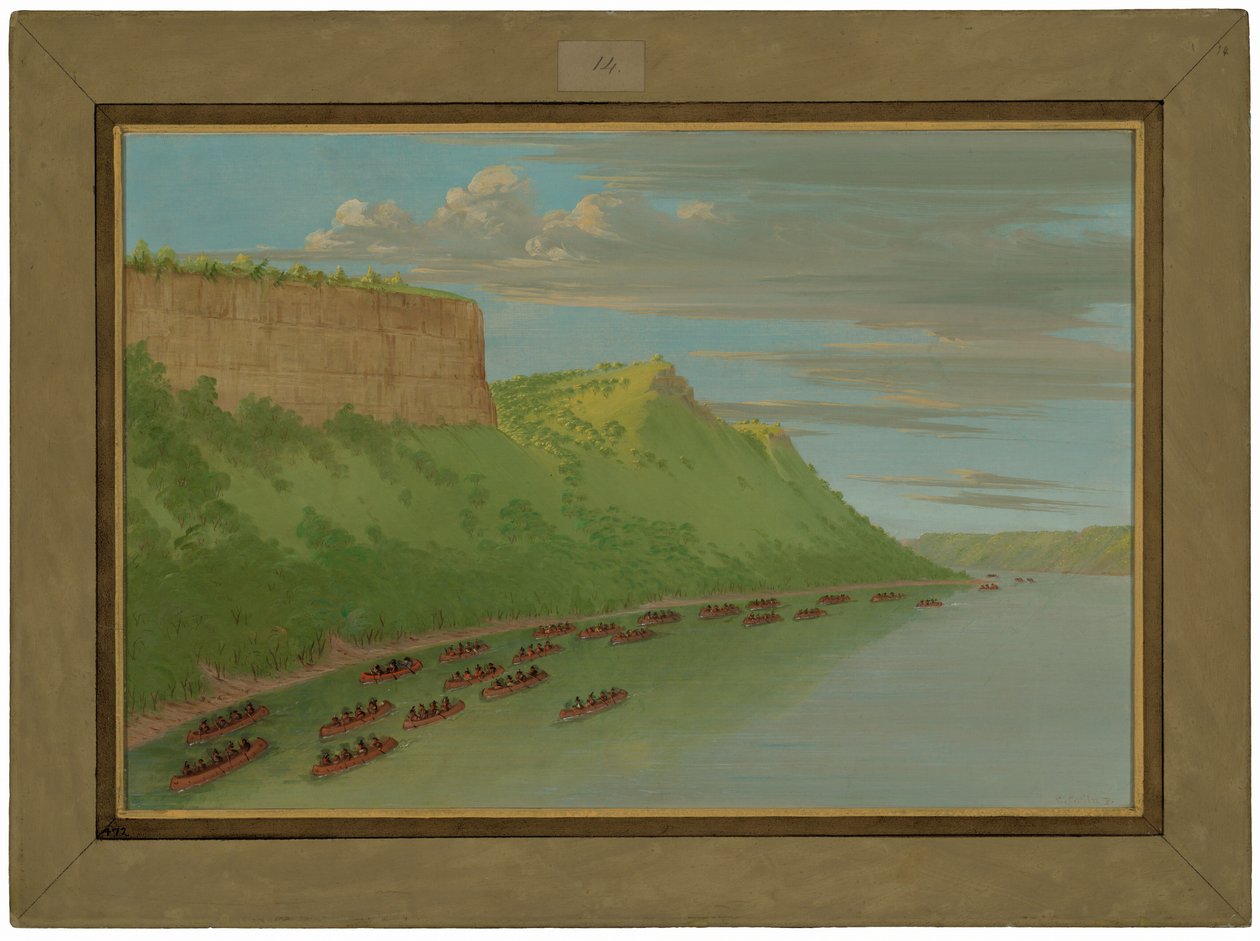 ヘネパン神父と恋人たちの跳躍。 1680年4月 作： ジョージ・カトリン