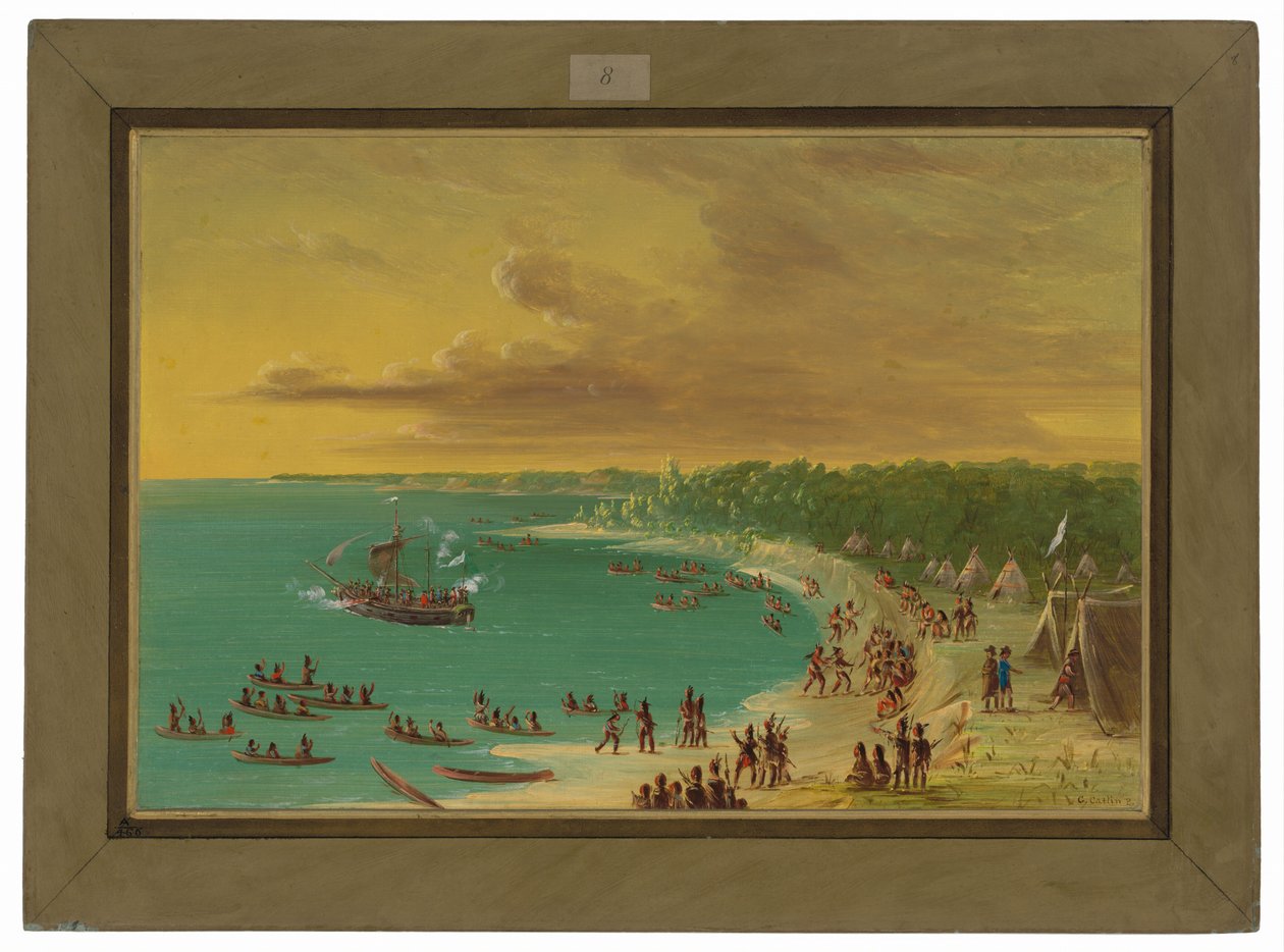 エリー湖におけるグリフィン号の初航海。1679年8月7日 作： ジョージ・カトリン