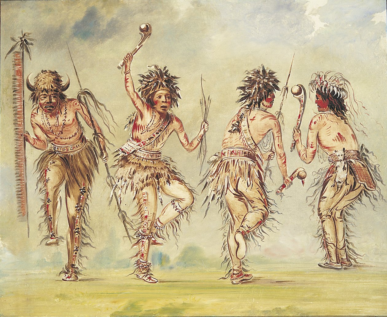 4 人のダンサー、1843 年から 1844 年。 作： ジョージ・カトリン