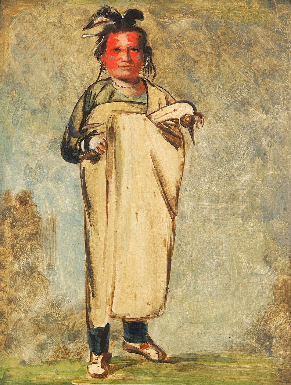 Káw-kaw-ne-chóo-a, and Brave, 1828. 作： ジョージ・カトリン