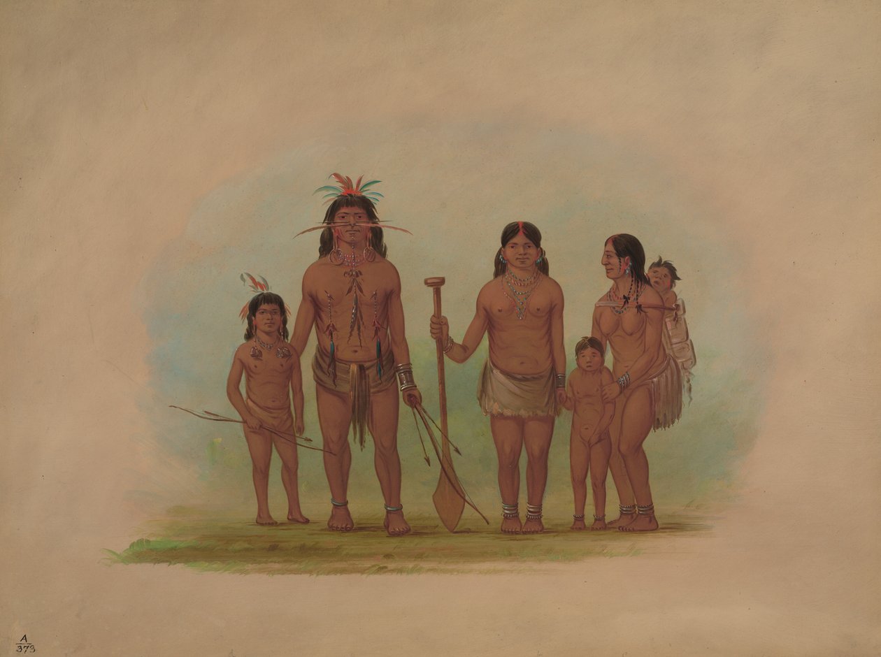 オレホナの首長と家族、18541869。 作： ジョージ・カトリン