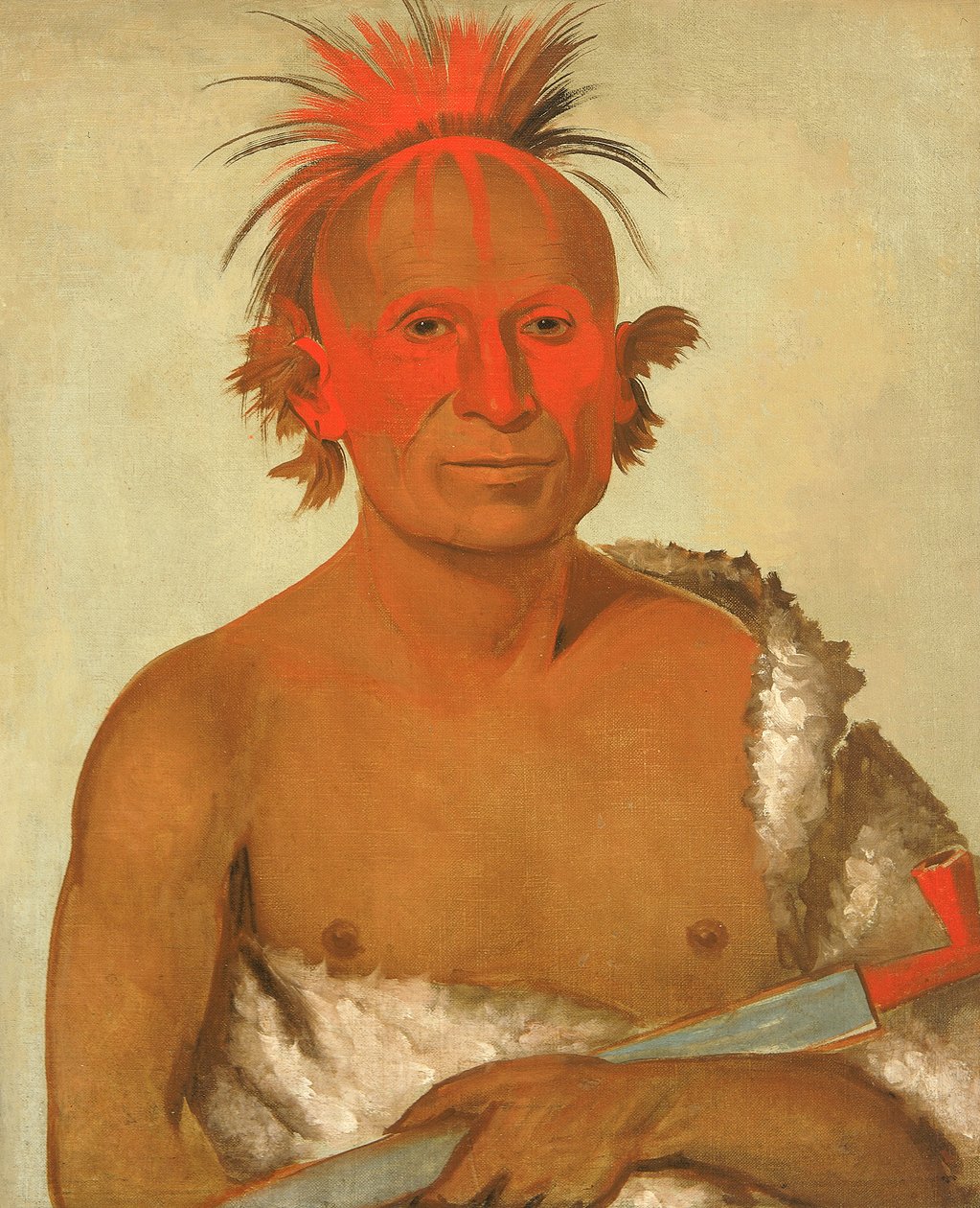 Pash-ee-pa-hó、リトル スタブ チーフ、ザ ヤンガー、ブラック ホークの勇者の 1 人、1832 年。 作： ジョージ・カトリン