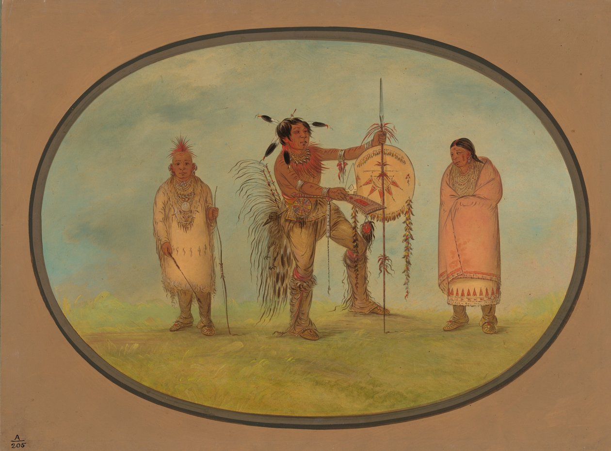 Saukie Warrior、その妻、および男の子、18611869。 作： ジョージ・カトリン