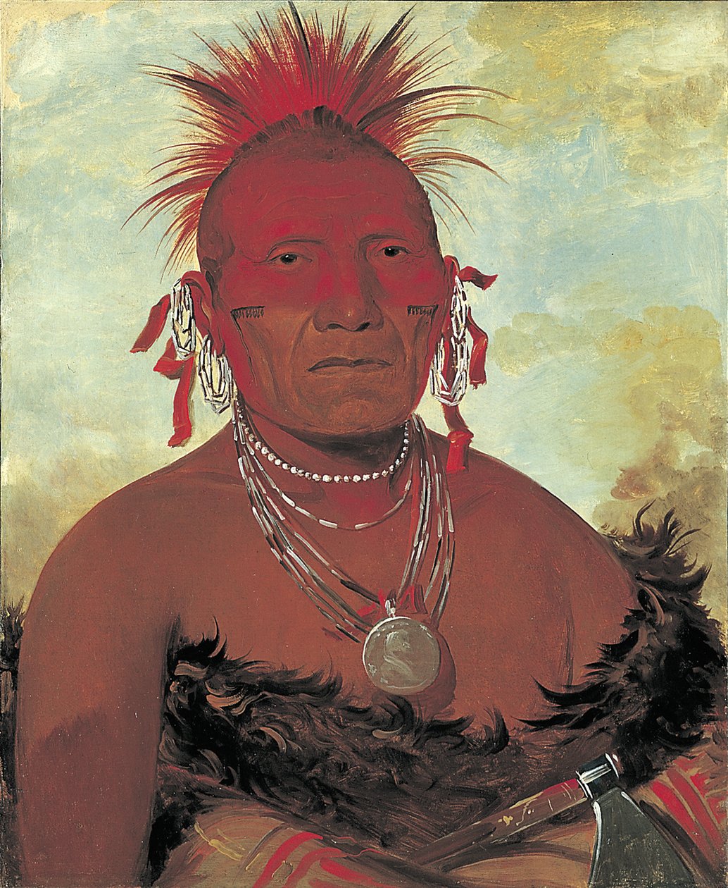 Shón-ka-ki-he-ga、ホース チーフ、グランド ポーニー ヘッド チーフ、1832 年。 作： ジョージ・カトリン