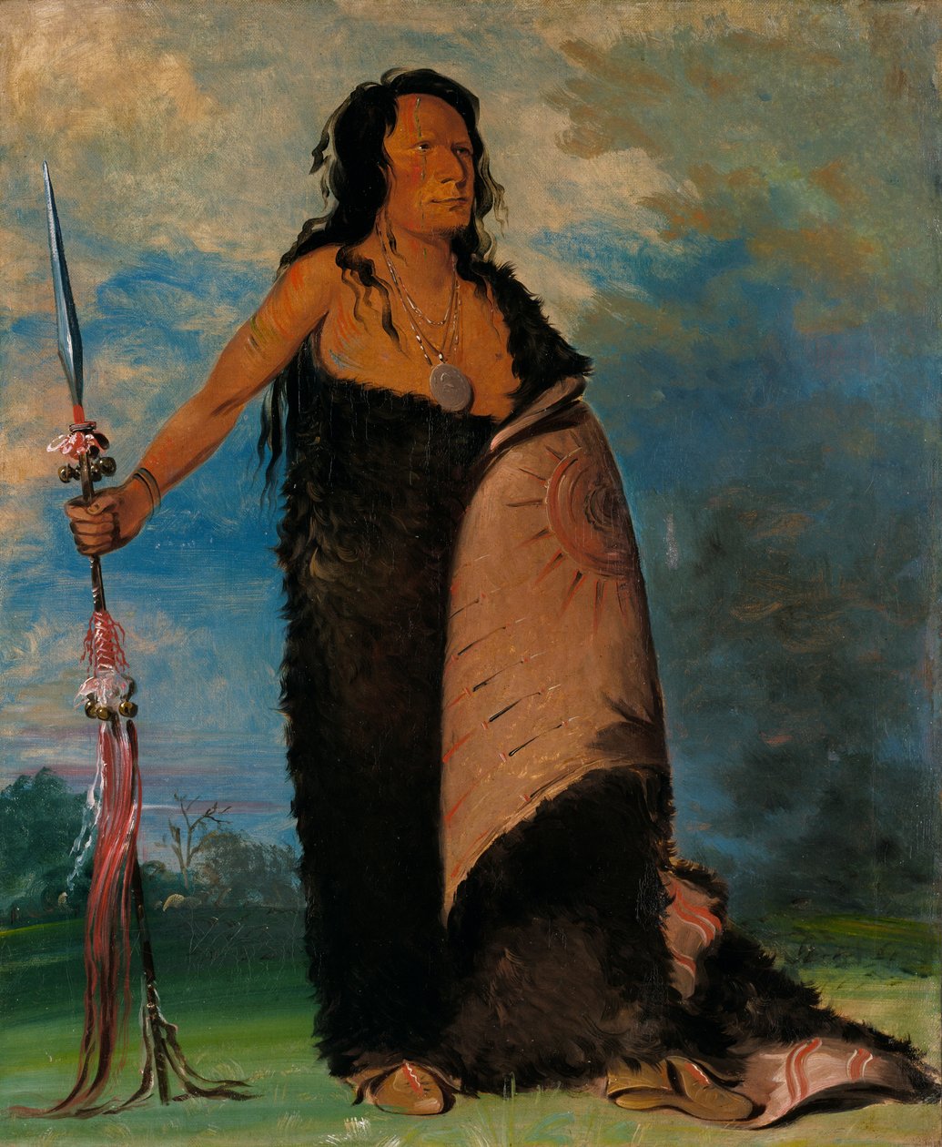 Shoo-de-gá-cha、The Smoke、族長、1832年。 作： ジョージ・カトリン
