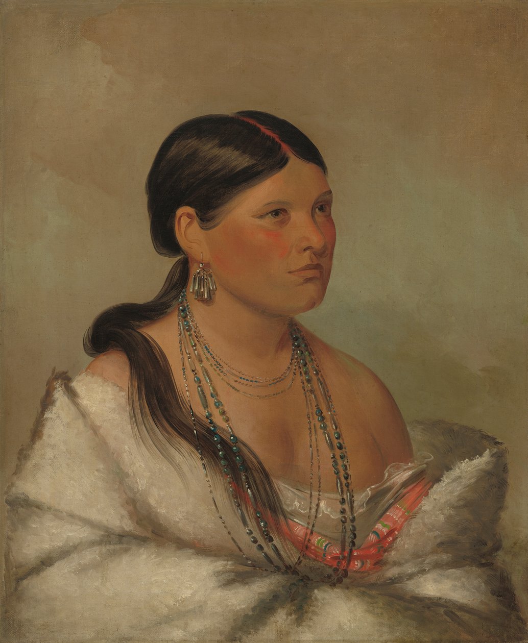 女性のワシ、シャワノ、1830 作： ジョージ・カトリン
