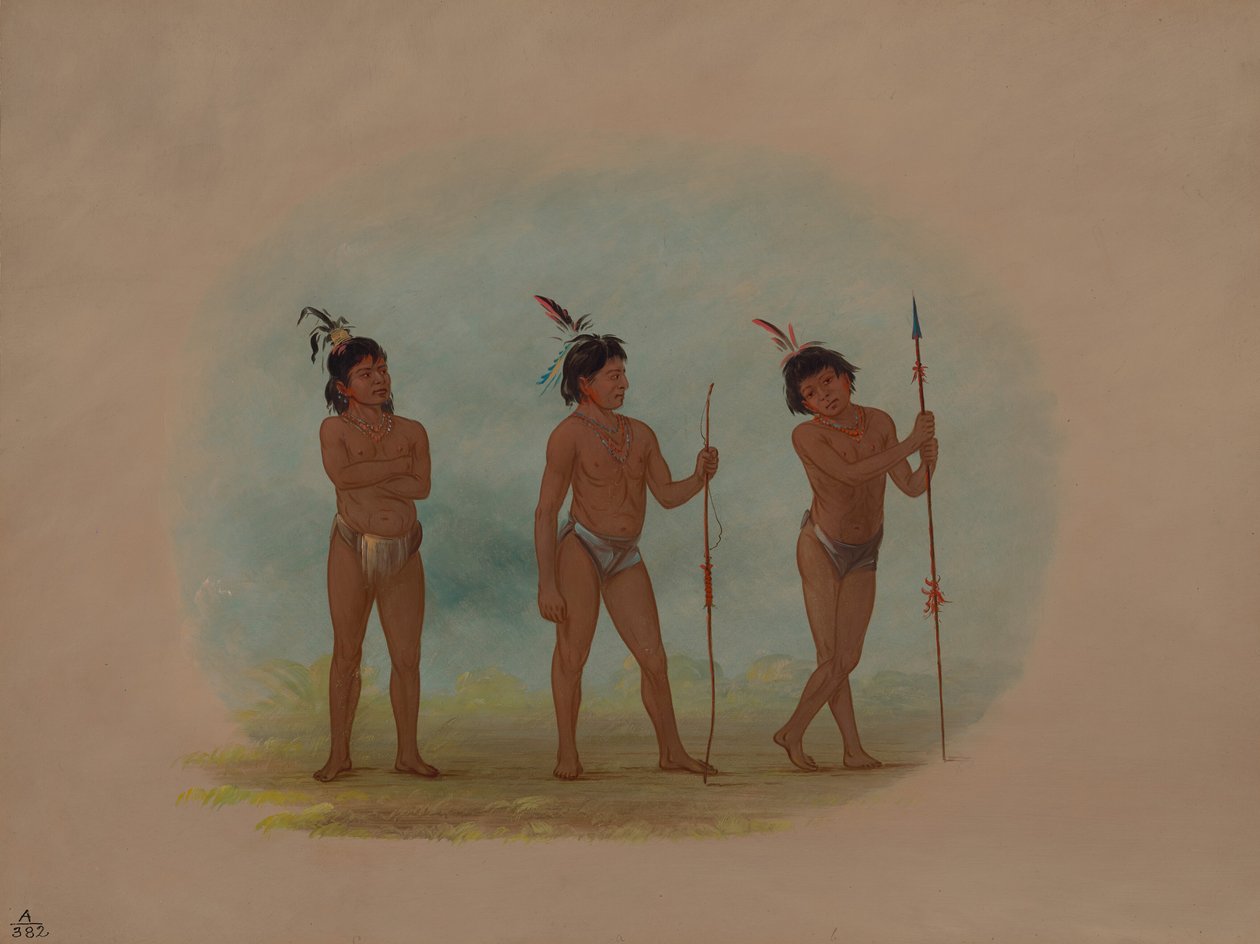 3 人の Auca チルドレン、18541869。 作： ジョージ・カトリン