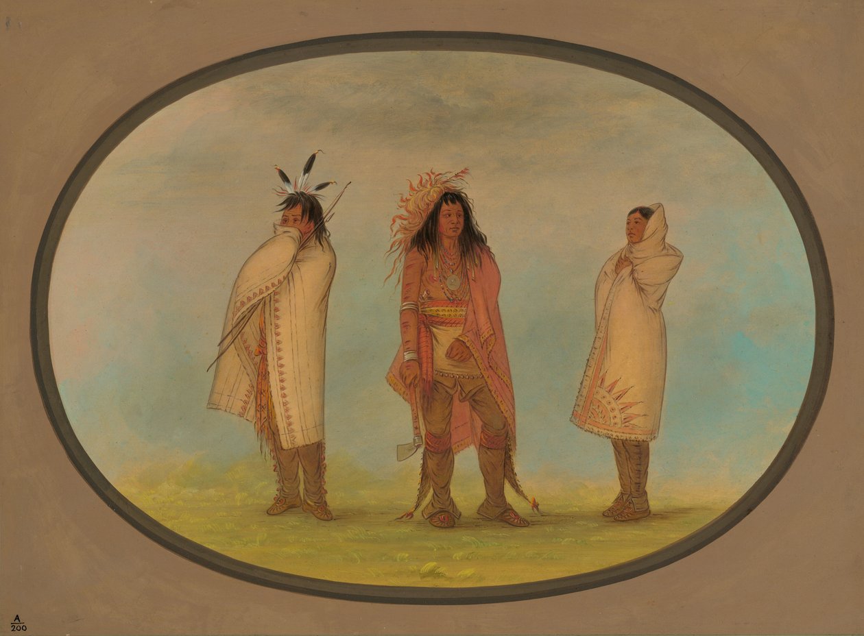 3 人のイロコイ インディアン、18611869。 作： ジョージ・カトリン