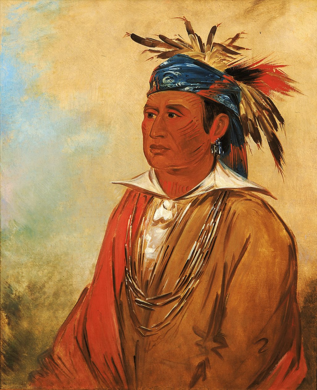 ワーポンジーア、白鳥、戦士、1830年。 作： ジョージ・カトリン
