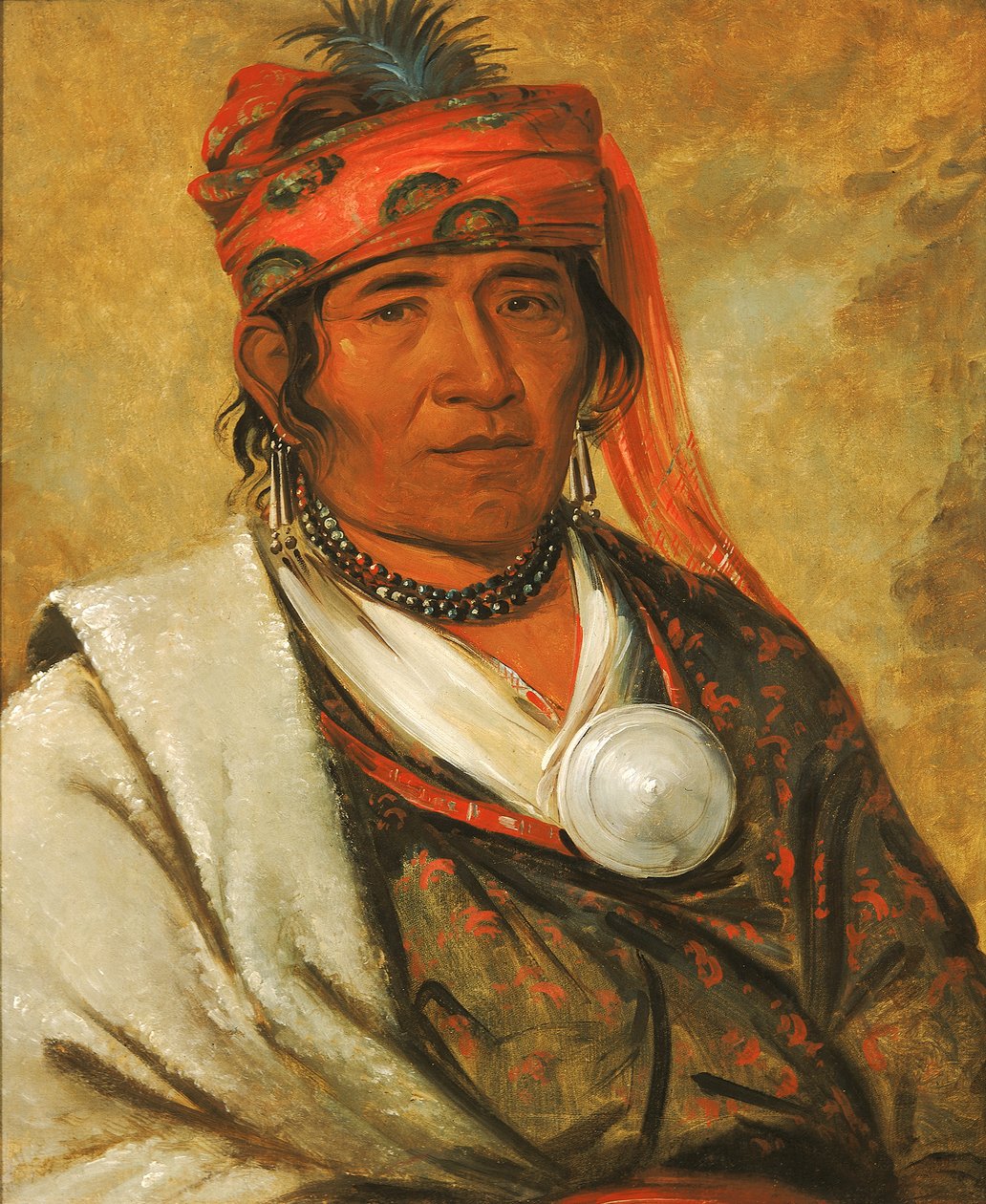 Ye-hów-lo-gee、The Cloud、酋長、1838 年。 作： ジョージ・カトリン