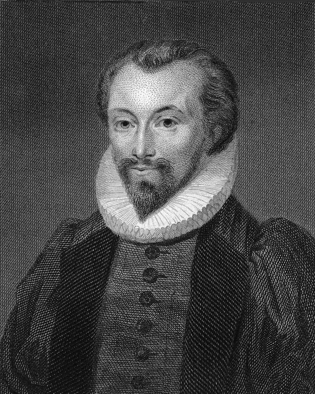 詩人ジョン・ダン 1572-1631 の肖像。 作： ジョージ・クリント