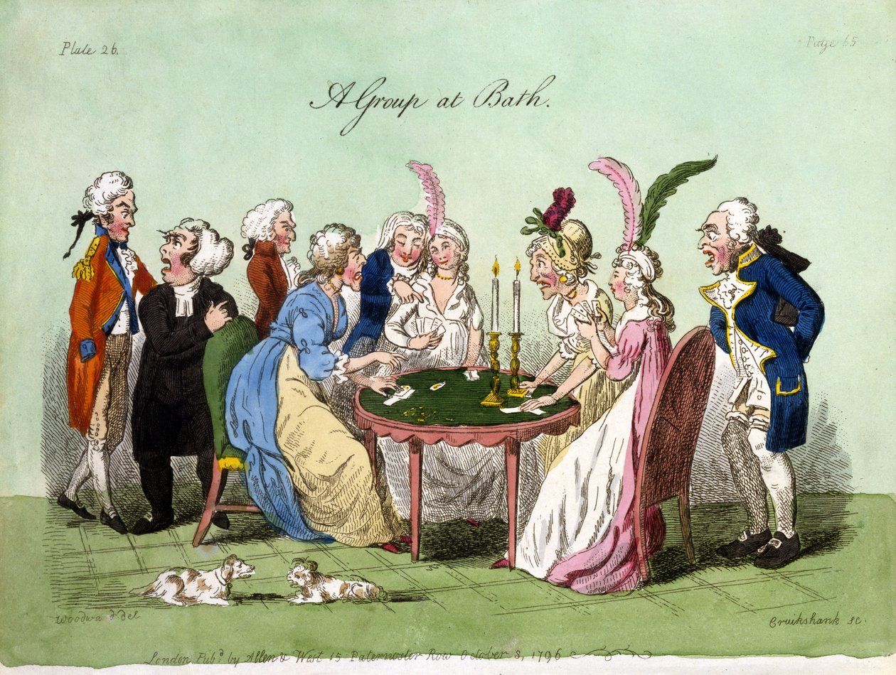 バースのグループ、1796年（手塗りのアクアチント） 作： ジョージ・クルクシャンク