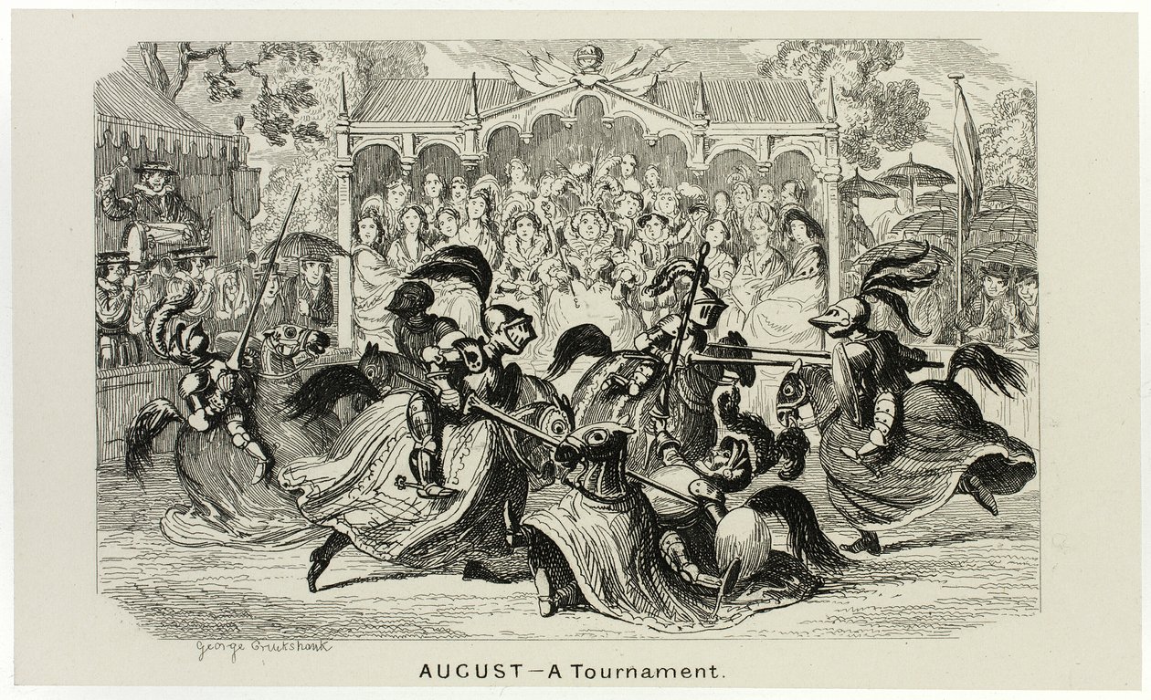 8月 ジョージ・クルイックシャンクのスチール・エッチングから『コミック・アルマナック』へのトーナメント：1835-1853 作： ジョージ・クルクシャンク