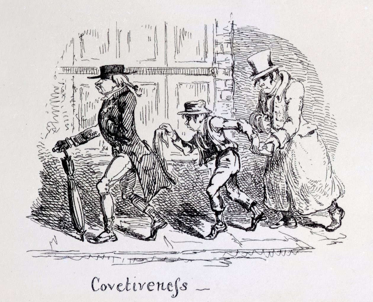 1826年のフレノロジカルイラストレーションからの膨満性 作： ジョージ・クルクシャンク