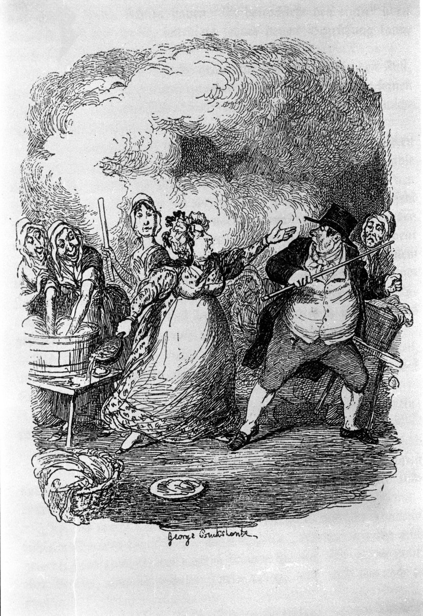 チャールズ・ディケンズ（1812-1870）作『オリバー・ツイスト』（オリヴィエ）の挿絵を、ジョージ・クルイックシャンク（1792-1878）が担当しました。 作： ジョージ・クルクシャンク