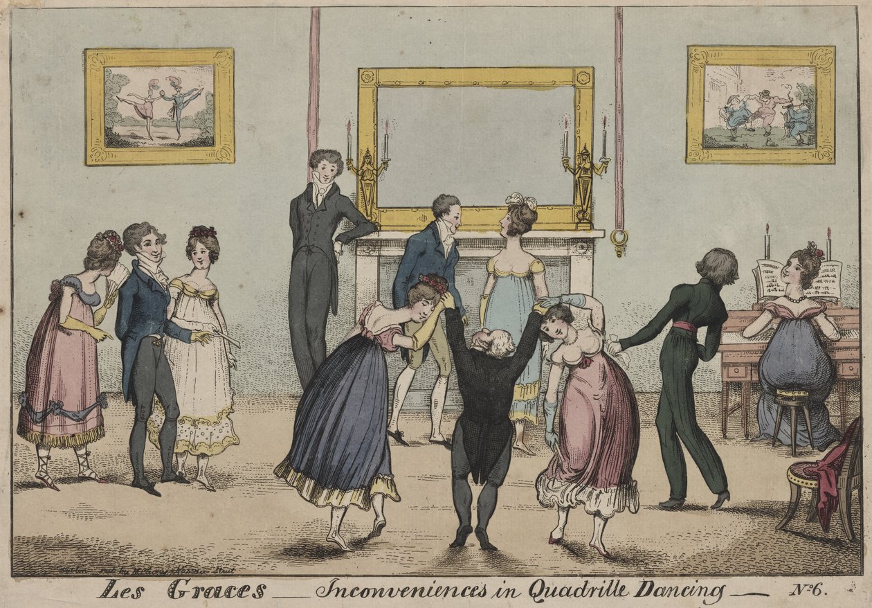 Les Graces、Quadrile Dancingでの不便、1817 作： ジョージ・クルクシャンク