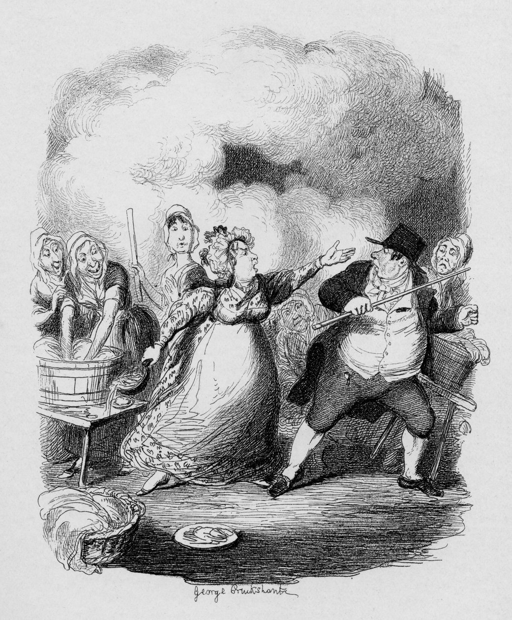 バンブル氏は、チャールズディケンズの「オリバーツイストの冒険」（1812-70年）、1838年、チャップマンウントホール発行、1901年から貧困層の目の前で衰退した 作： ジョージ・クルクシャンク