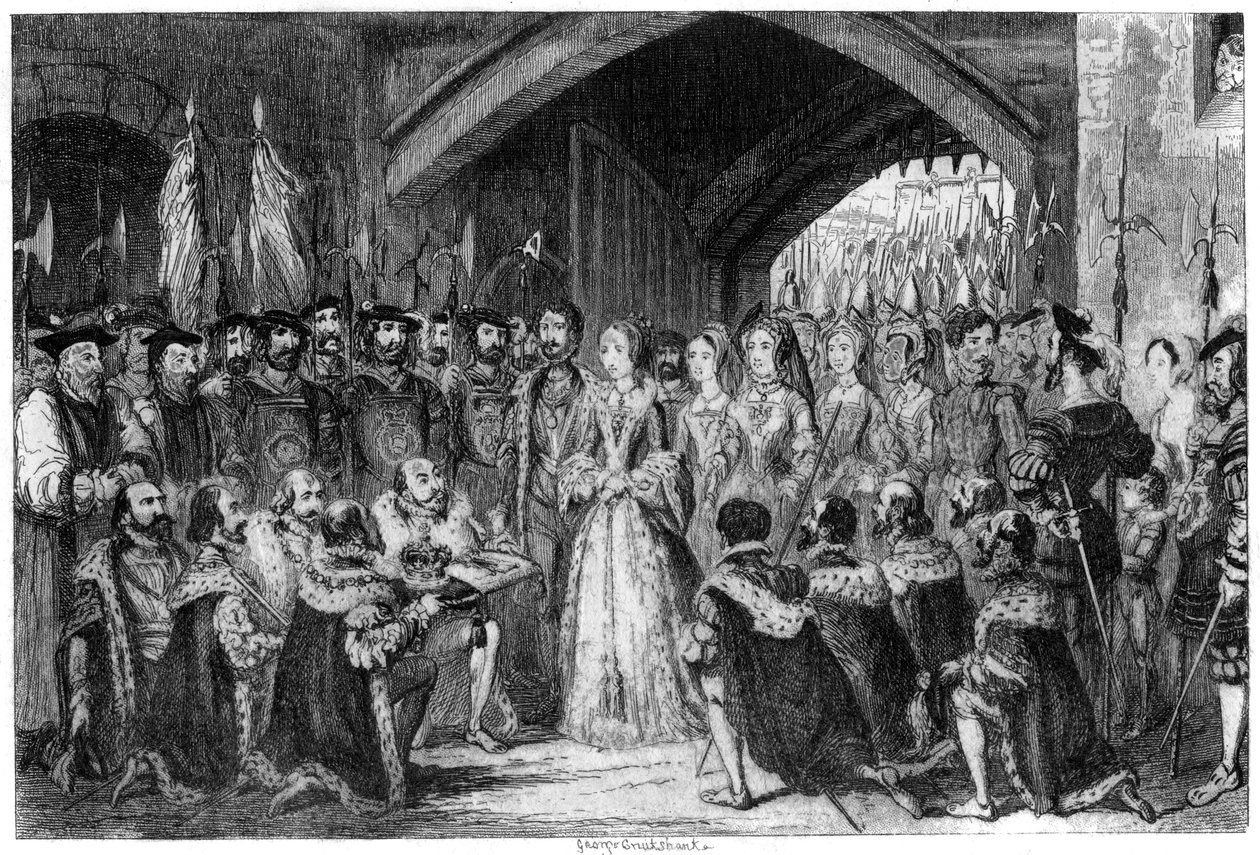 ジェーン女王の塔への入り口、1553年1840年 作： ジョージ・クルクシャンク
