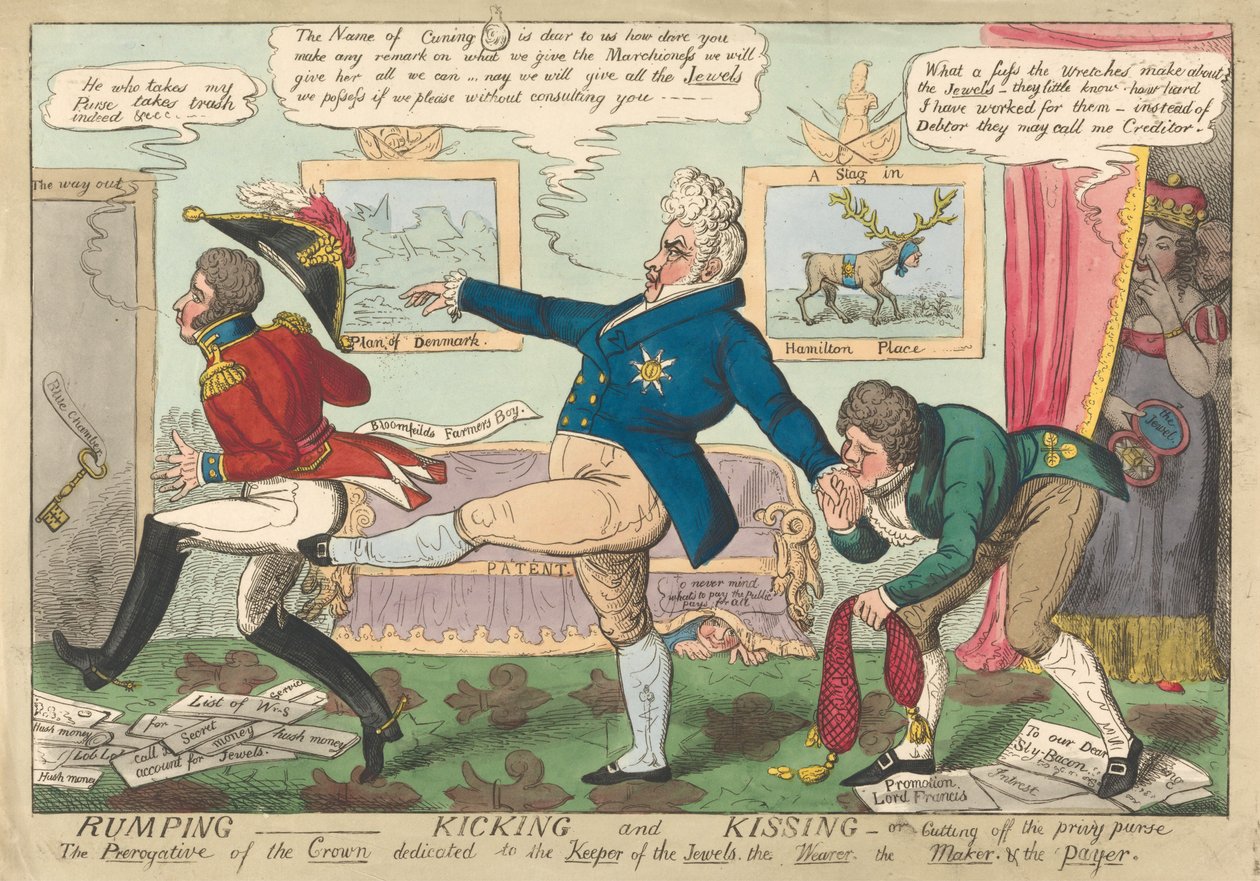 Rumping - Kicking and Kissing - oder - Abschneiden der Privy Purse 作： ジョージ・クルクシャンク