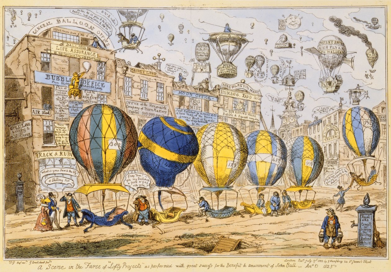 タクシー風船、パブ。 G.ハンフリー、1825年 作： ジョージ・クルクシャンク