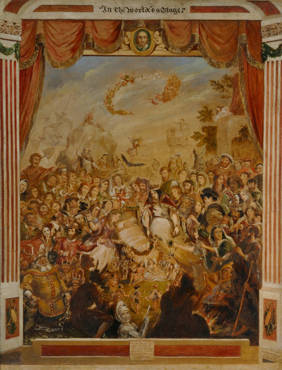 1564年に彼の劇的な会社の一部と一緒に地球の舞台にウィリアムシェイクスピア（1564-1616）が初登場 作： ジョージ・クルクシャンク