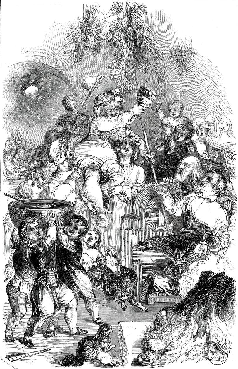 クリスマスをもたらす - ウィリアム ハーヴェイ作、1845 年。 作： ジョージ・ダルジール