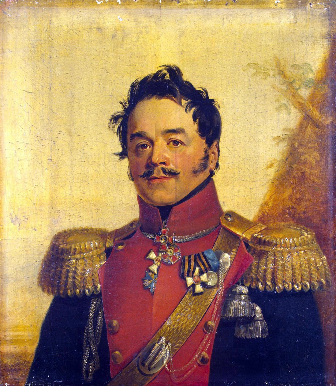 ニコライ・グリゴリエヴィチ・シチェルバトフ伯爵（1777-1845）の肖像 - ジョージ・ドーウ（1781-1829）。油彩・キャンバス、1825年以前。寸法：70x62.5cmサンクトペテルブルク、国立エルミタージュ美術館 作： ジョージ・ドー