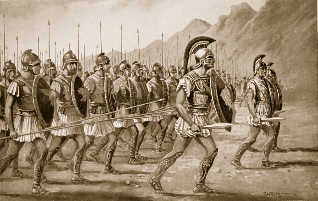 マケドニアのphalanx、「ハッチンソンの国家の歴史」、1915年からのイラスト 作： ジョージダービルローランドソン