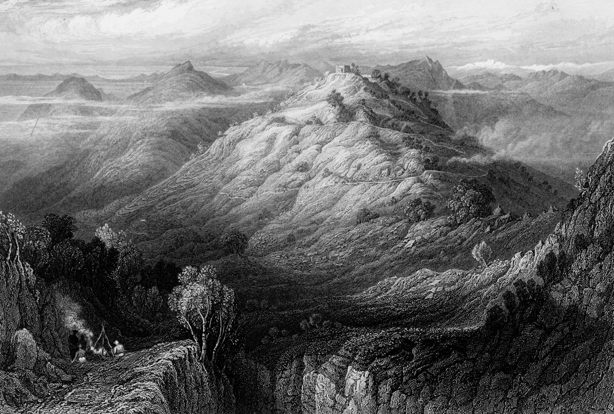 「ムスーリー近くの修道院と丘」、1838年。 作： ジョージフランシスホワイト