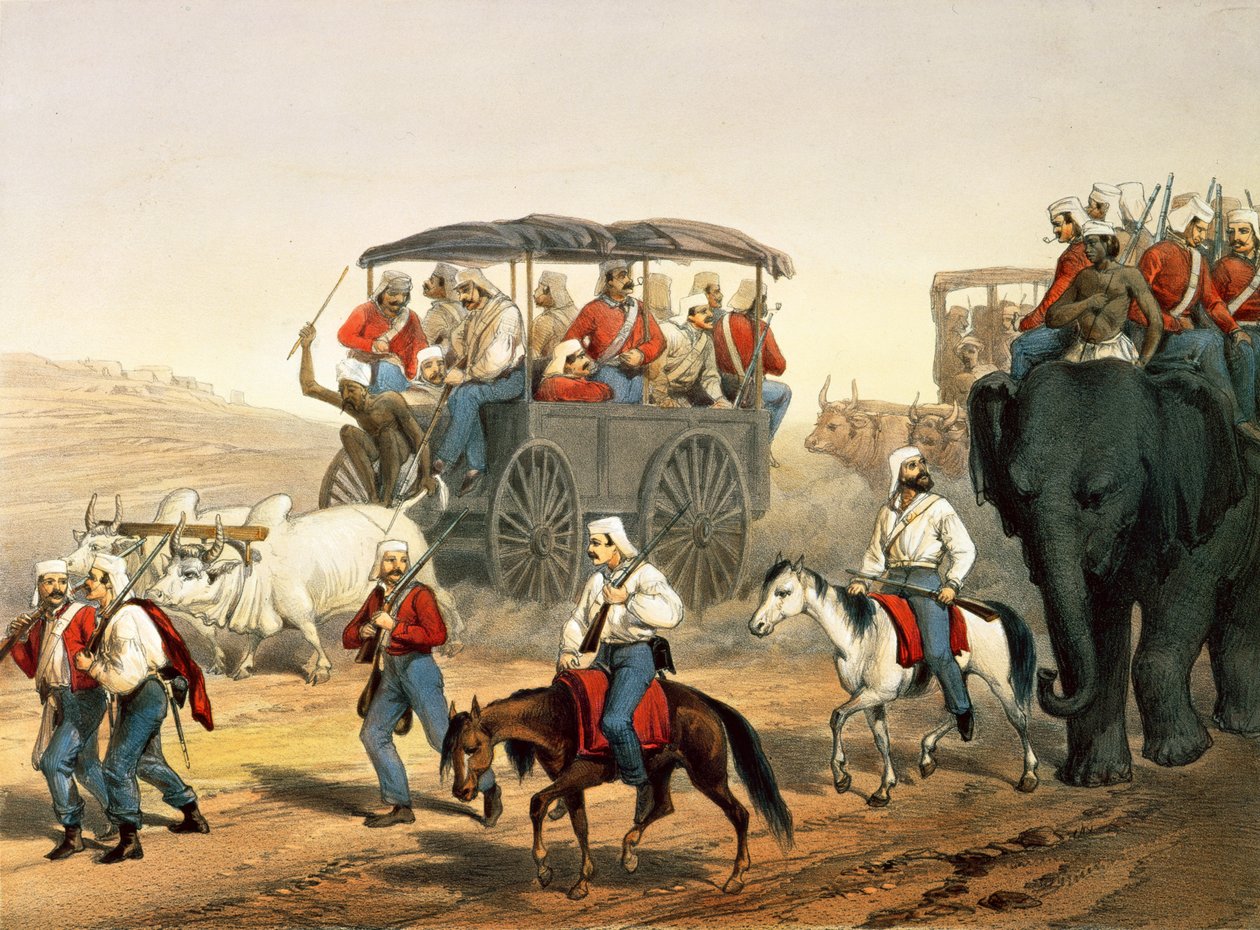 1781.c8 Pl.5 「インド戦役」より、ウンバラに急ぐ軍隊 作： ジョージ・フランクリン（後）アトキンソン