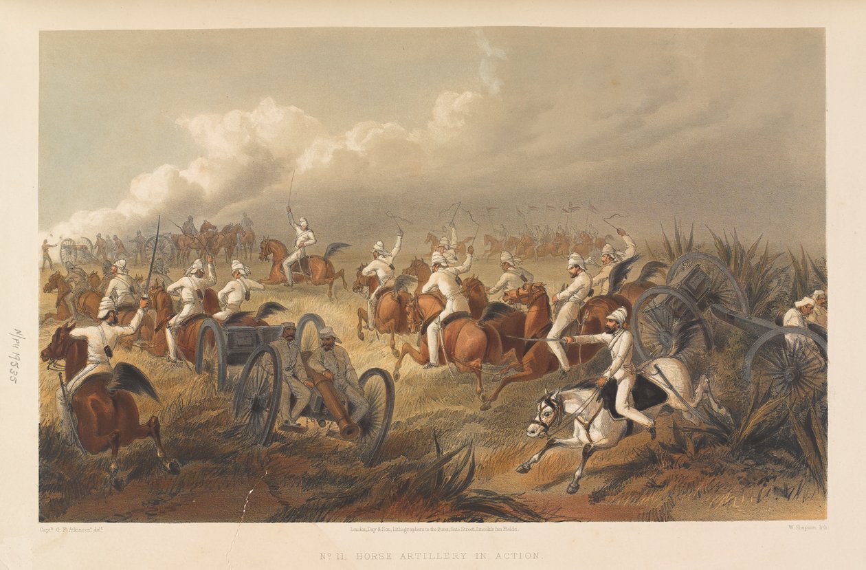 「馬の砲兵の行動」、1857年頃 作： ジョージ・フランクリン・アトキンソン