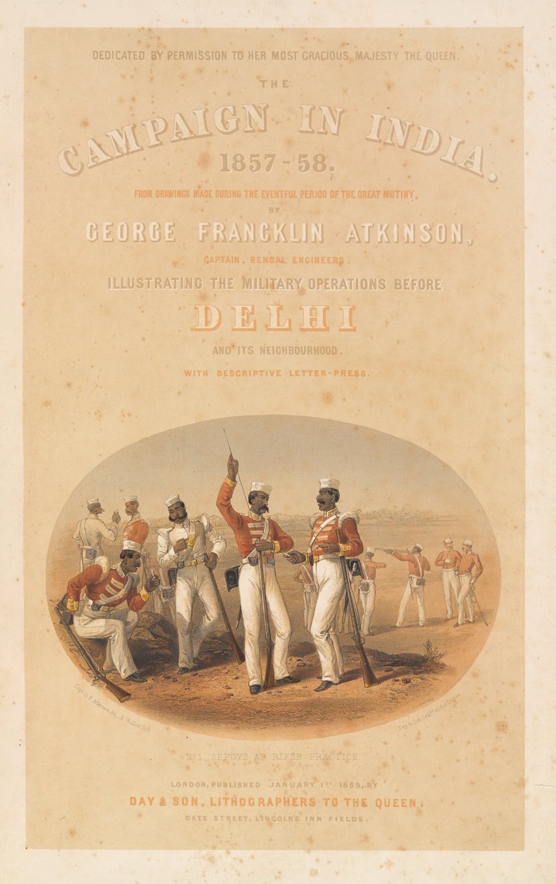 ライフルプラクティスのセポイ、1857年頃 作： ジョージ・フランクリン・アトキンソン