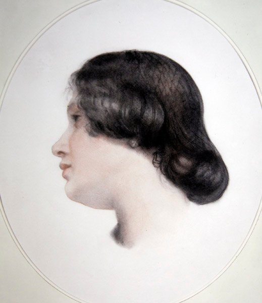 トビー・プリンセップ夫人の肖像、1835年頃（紙にカラー・チョーク） 作： ジョージフレデリックワッツ
