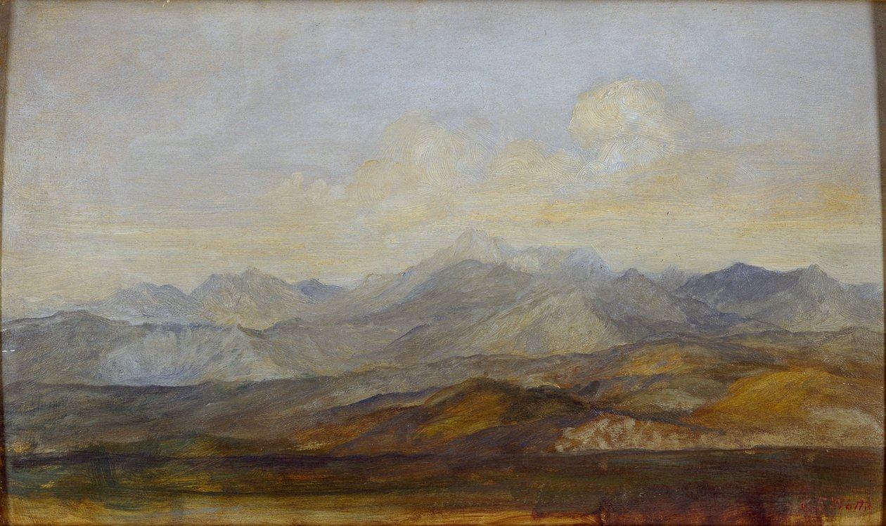 ピサのカララ山脈、1845-1846 作： ジョージ・フレデリック・ワッツ