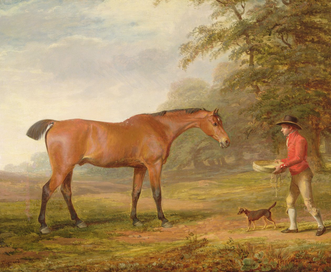 馬小屋が食物とホルターを持った馬に近づいた1789 作： ジョージ・ガラード