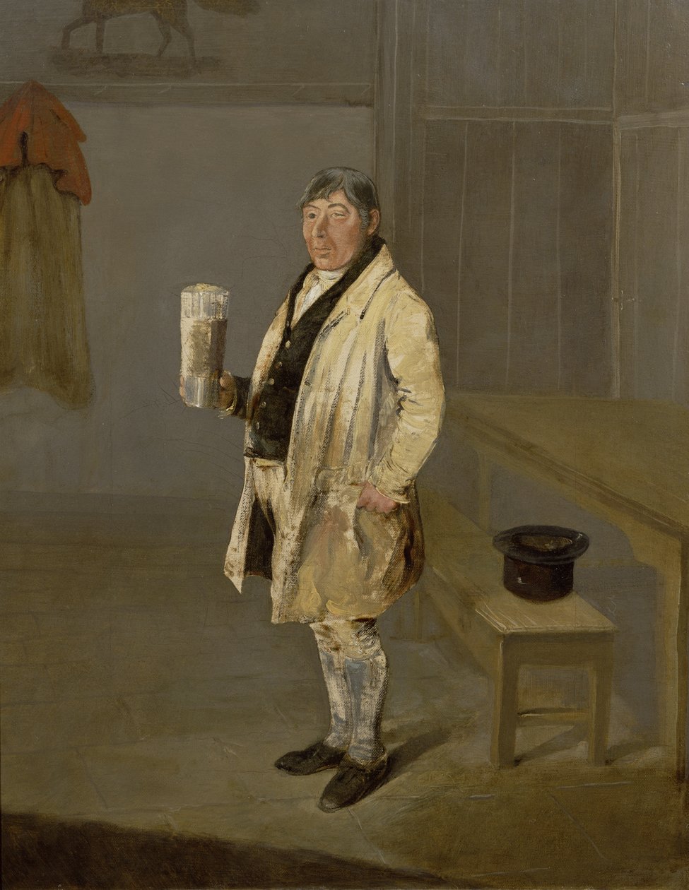 ヨークシャーのブラマムパーク出身のコーチマンの肖像画、ウィリアムフォックス、1822年頃（キャンバスに油彩） 作： ジョージ・ガラード