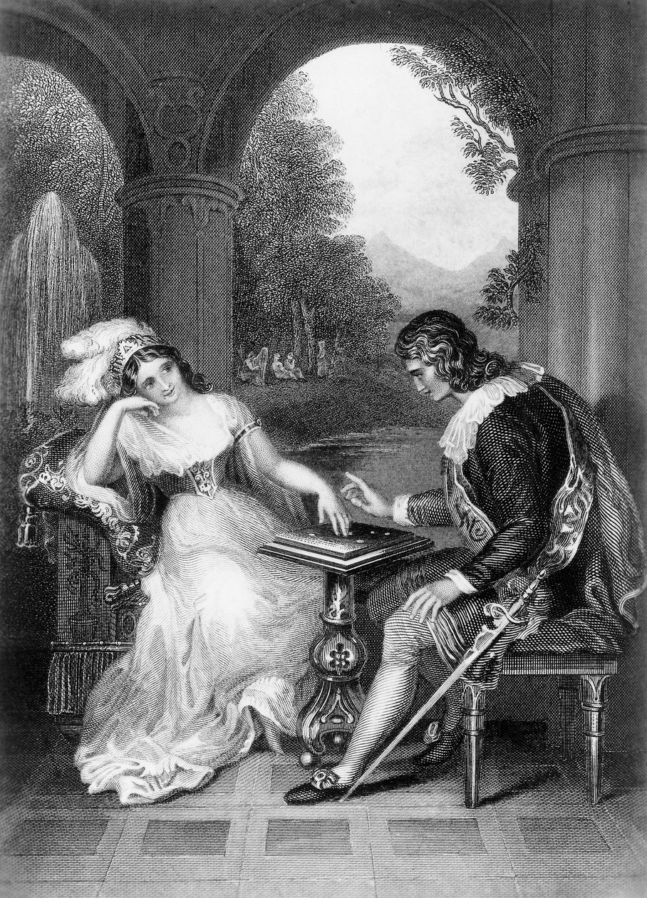 ジョージ・ゴードン・バイロン（1788-1824）の作品からの挿絵、バイロン卿全集より、エングレーヴィング 作： ジョージ・ゴードン・バイロン
