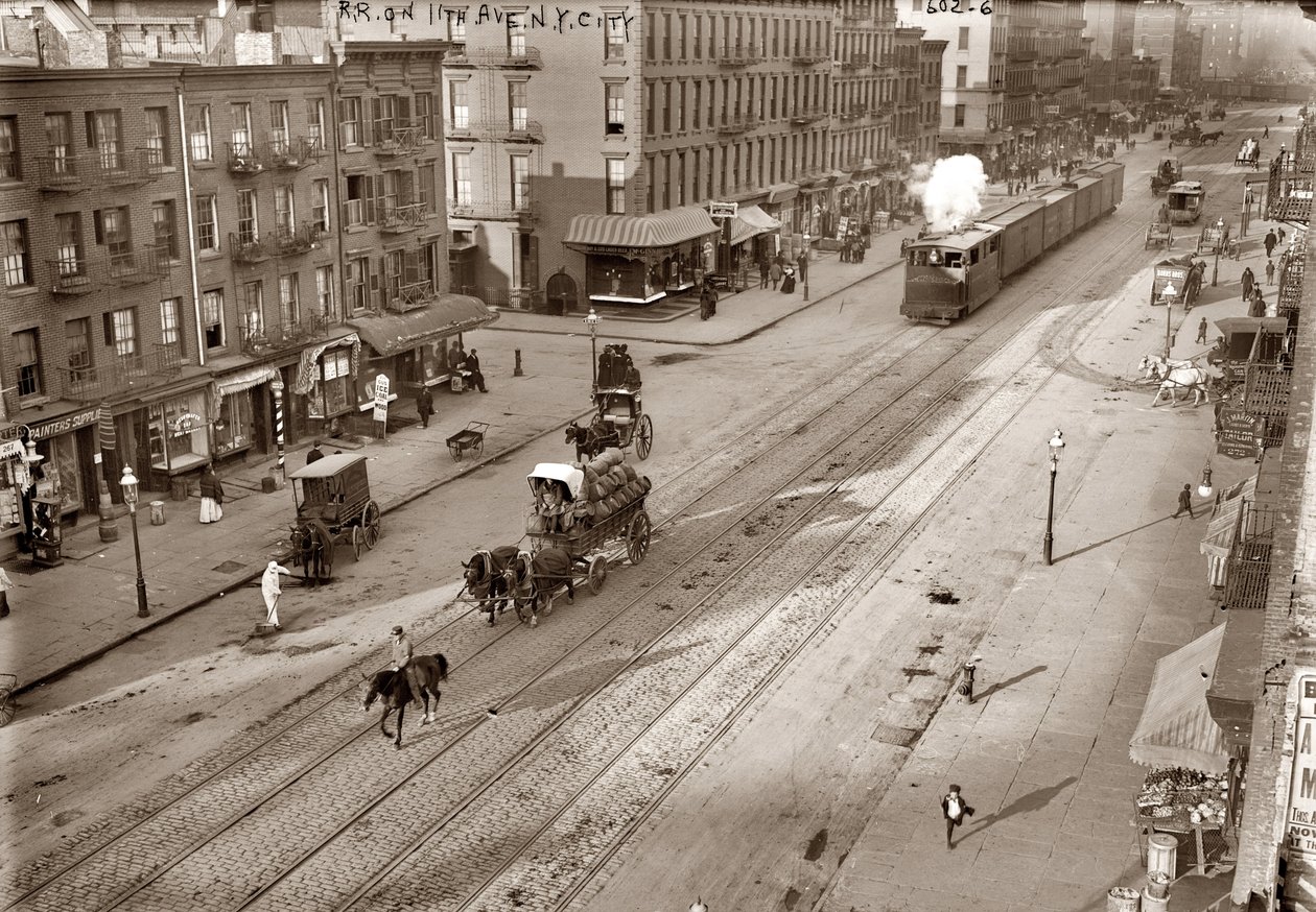 ベイン、ジョージ・グランサム（1865-1944）による11番街とニューヨーク・セントラル鉄道。 アルブミン写真、c。 1911年 個人蔵 作： ジョージグランサム-ベインニュースサービスベイン