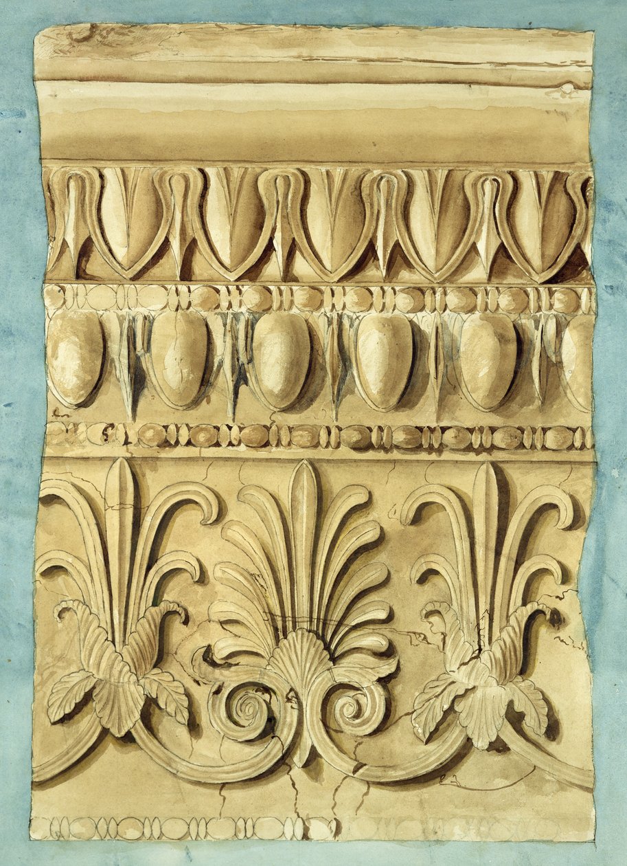建築の断片、1837（紙にトイレ） 作： ジョージ・ヘンリー・ベイリー