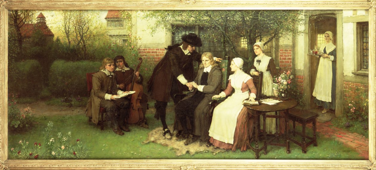 アンドリューマーベル（1621-78）が友人のジョンミルトン（1608-74）を訪問 作： ジョージ・ヘンリー・ボートン