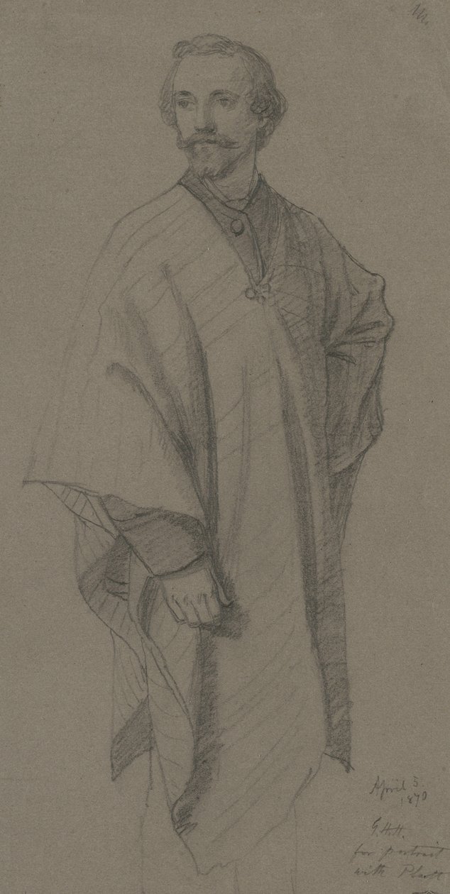 自画像、1870（茶色の織り紙に黒鉛） 作： ジョージ・ヘンリー・ホール