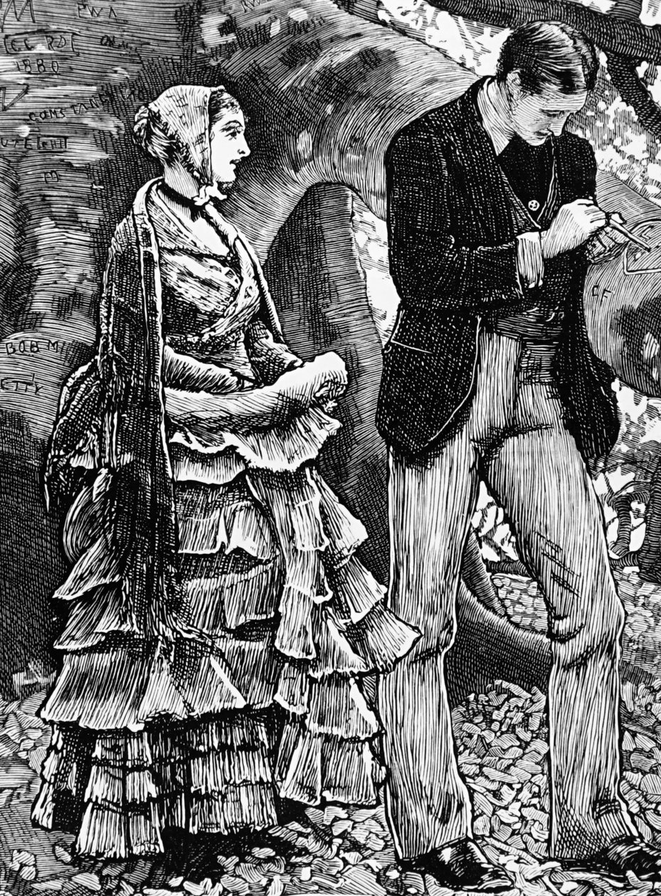 男性からのプロポーズを断る女性を描いたイラスト 作： ジョージ・ハウスマン・トーマス