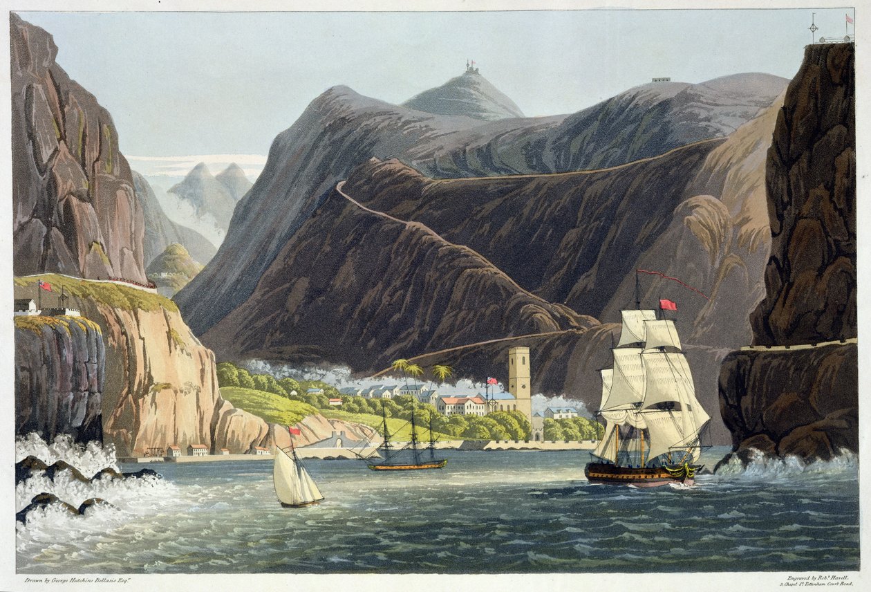 セントヘレナの道路、ロバートハヴェル（1793-1878）1815（色の彫刻）によって彫刻 作： ジョージ・ハチンズ・ベラシス