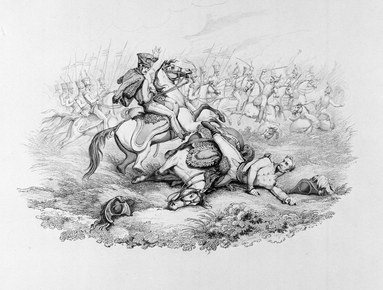 ウォータールーの記憶に残る戦い-1815年のリグニーの戦いにおけるブリューチャー元帥の危険な状況？ 作： ジョージ・ジョーンズ