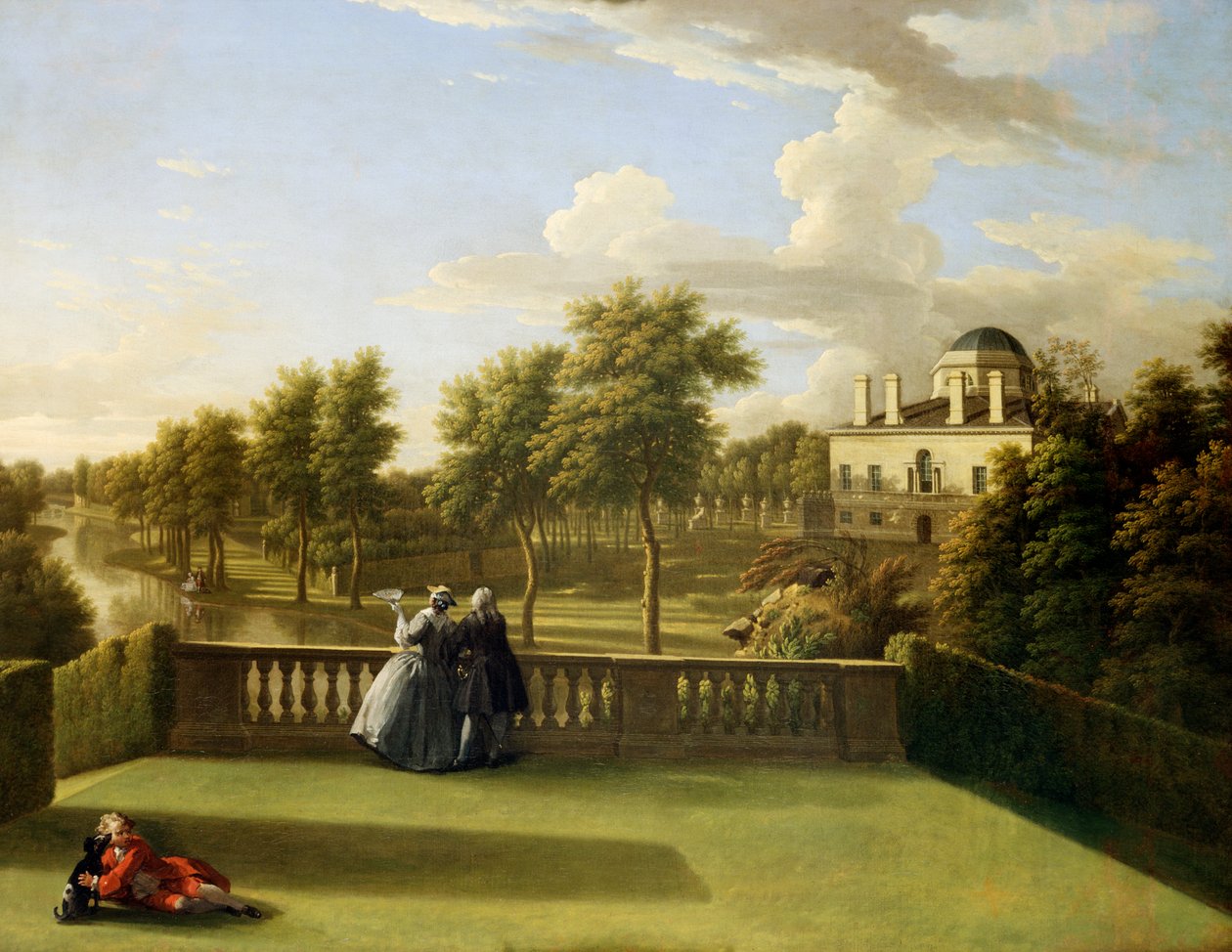 Vista do Cascade Terrace, Chiswick (óleo sobre tela) 作： ジョージ・ランバート