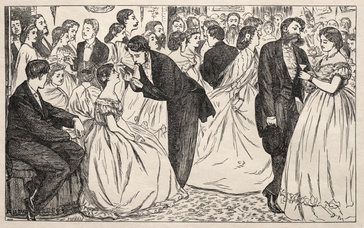 ハーレーストリートのリトルホップ、1863年。 作： ジョージ・ルイ・パルメラ・ブッソン・デュ・モーリエ