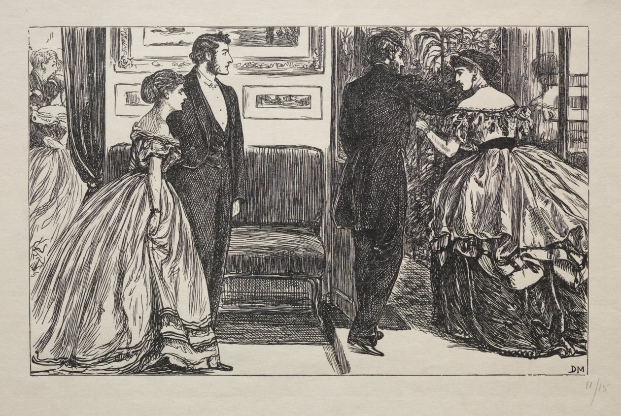 ダイヤの女王-彼女の勝ちと負け方、1866年。 作： ジョージ・ルイ・パルメラ・ブッソン・デュ・モーリエ