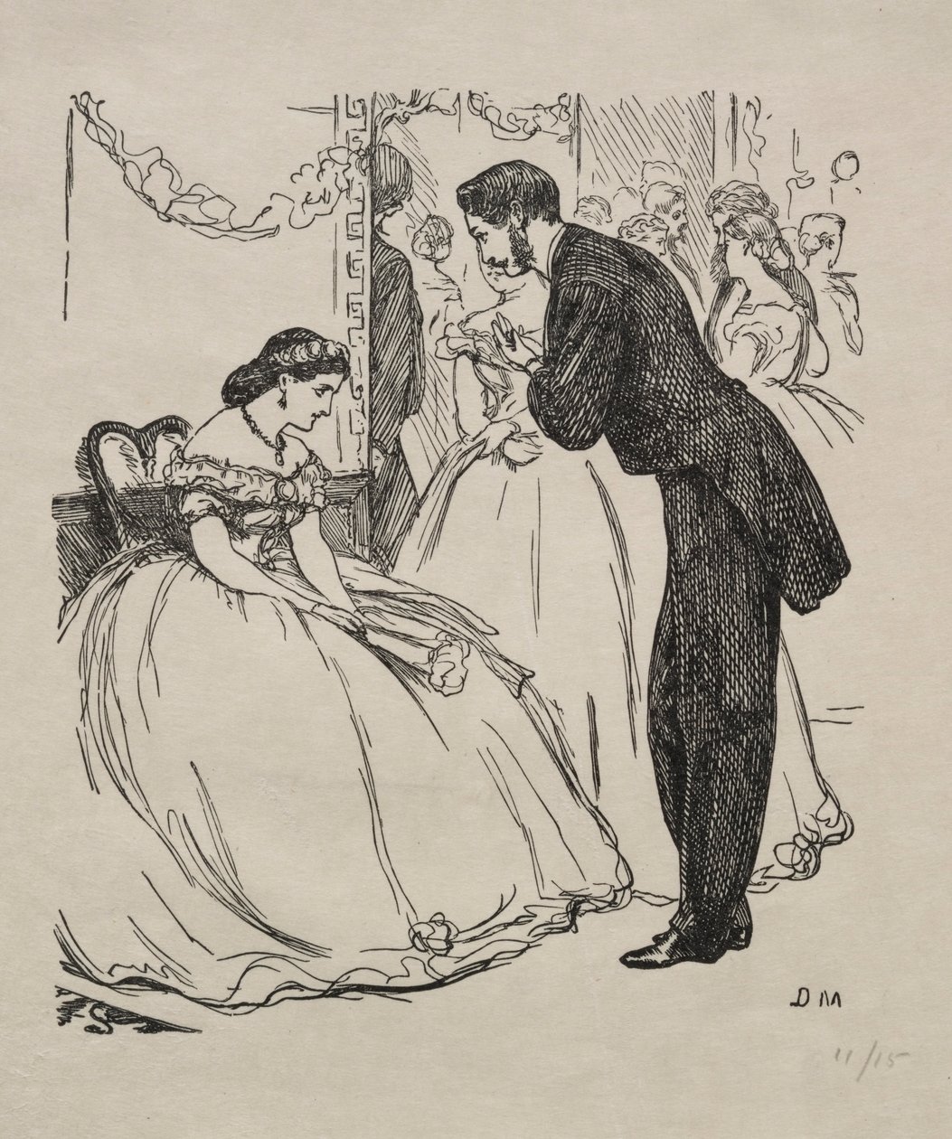 廃墟の歌、1863年。 作： ジョージ・ルイ・パルメラ・ブッソン・デュ・モーリエ