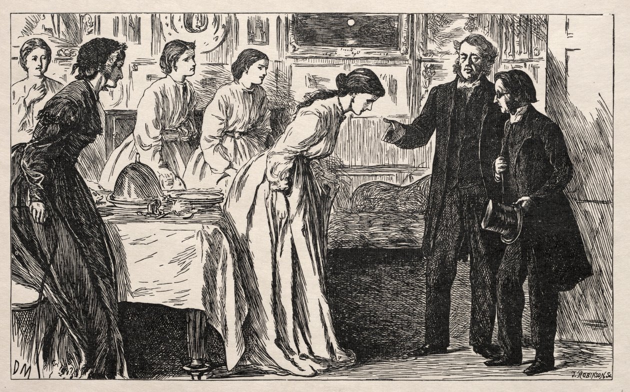 キュレートが欲しかった。むしろ牧師M.グリーンへの試練、1865年。 作： ジョージ・ルイ・パルメラ・ブッソン・デュ・モーリエ