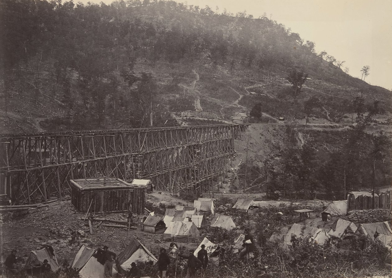 1860 年代、ホワイトサイド No. 1 のラクーン山脈を通過します。 作： ジョージ・N・バーナード